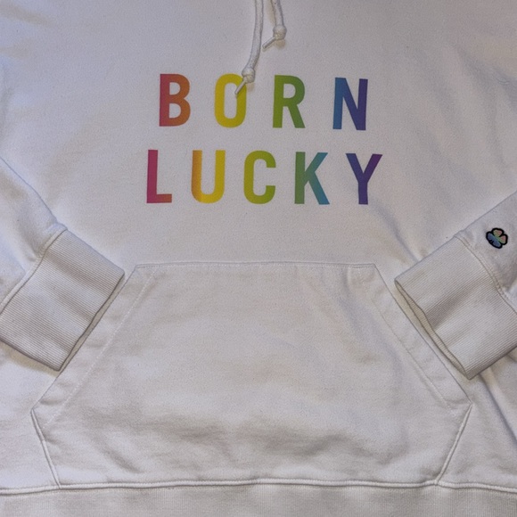 Lucky Brand🍀 Pride “Born Lucky” Gender Neutral Hoodie, Size S - Picture 5 of 16